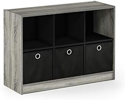 Furinno Basic 6-Cube Book Shelf with Open Shelf, 3 x 2, French Oak - Image 5