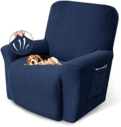 KEKUOU Recliner Chair Covers, 1-Piece Lazy Boy Recliner Covers, Navy Blue by KEKUOU