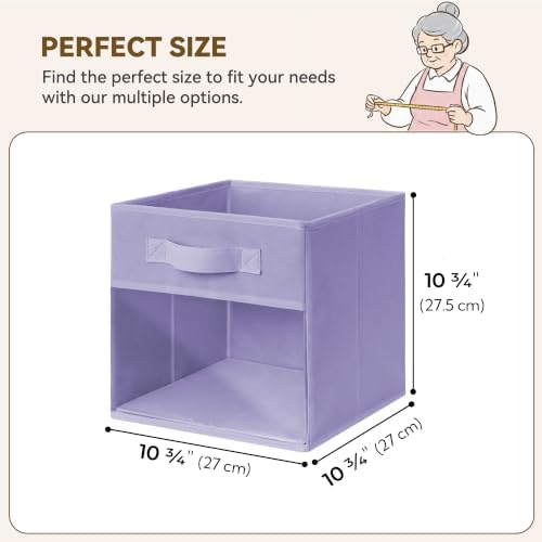 GRANNY SAYS 11x11 Storage Cube, Fabric Storage Bins, Rainbow, 6-Pack - Image 2