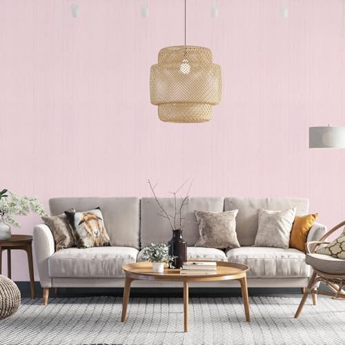 Pink Grasscloth Peel and Stick Wallpaper Texture Contact Paper A Set of 15.7" X 1200" Self-Adhesive Linen Removable Wallpaper Cabinets Counter Top Liners - Image 4