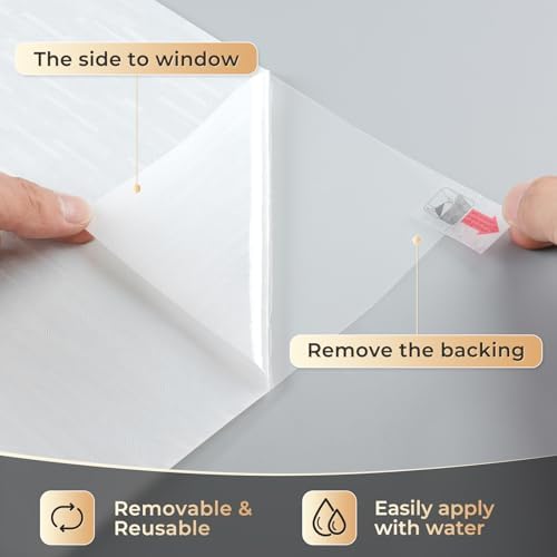 rabbitgoo Window Privacy Film, Static Cling, White Silk, 17.5" x 78.7" - Image 5