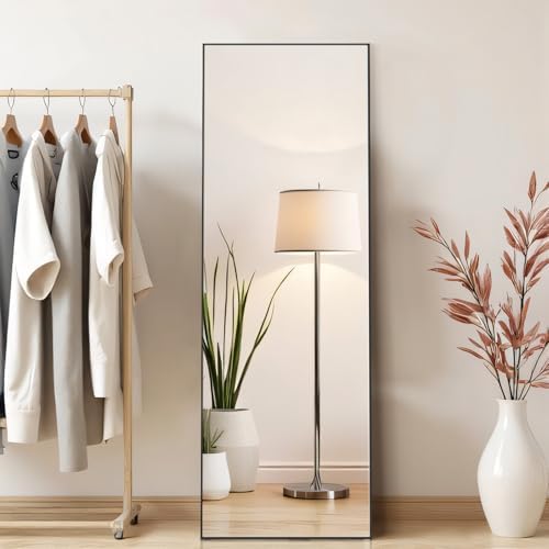 Mirror Full Length, Upgraded 16"x59" Body Wall Mirrors with Shatter-Proof Glass, Floor Standing, Hanging or Leaning, Tall Mirror with Stand Aluminum Alloy Frame for Bedroom Cloakroom - Image 2