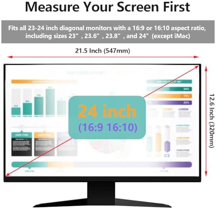 RedANGEL 23-24 Inch Hanging Computer Privacy Screen | Anti-Spy | Blue Light - Image 2