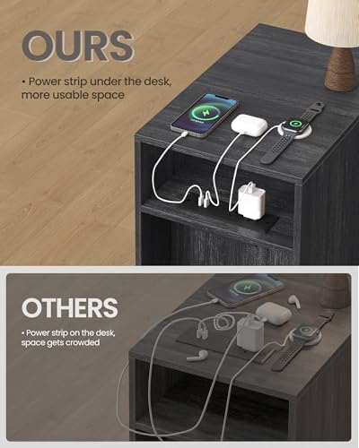 VASAGLE End Table with Charging Station, Narrow Side Table, Nightstand - Image 6