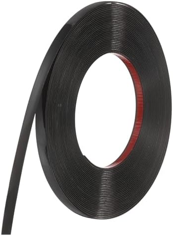 uxcell Black Peel and Stick Molding Trim, 0.4 Inch x 39.4 ft Self-Adhesive Mirror Tape, Flexible PVC Border Strip for Wall Decoration Tile Edge Ceiling Floor Frame Furniture Decoration by uxcell