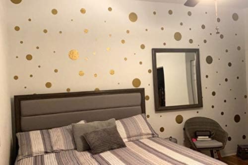 Create-A-Mural Polka Dot Wall Stickers, Vinyl Circle Dot Decals for Bedroom, Girls Room Peel and Stick Kids Room Decor, Birthday Gift (Gold) - Image 5