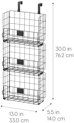 IRIS USA Over The Door Organizer, 3 Pack, Hanging or Wall Mount Wire Basket - Image 2