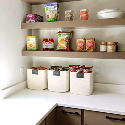NaturalCozy Storage Cubes 11 Inch Cotton Rope Woven Baskets for Organizing, 3-Pack | Cube Storage Bin | Square Storage Baskets for Shelves Organizer, Classroom, Kids Toy Bins, Closet, Baby Nursery - Image 4
