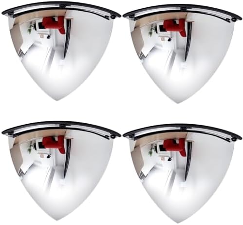 Suzile 4 Pieces 18 Inch Acrylic Quarter Dome Mirror Convex Corner Safety Mirror High Viewing Angle Blindspot for Wall Warehouses Offices Retail Stores Parking Garages by Suzile