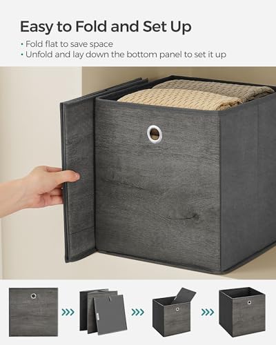 SONGMICS Storage Cubes, Set of 6, 11-Inch Foldable Closet Organizers - Image 3
