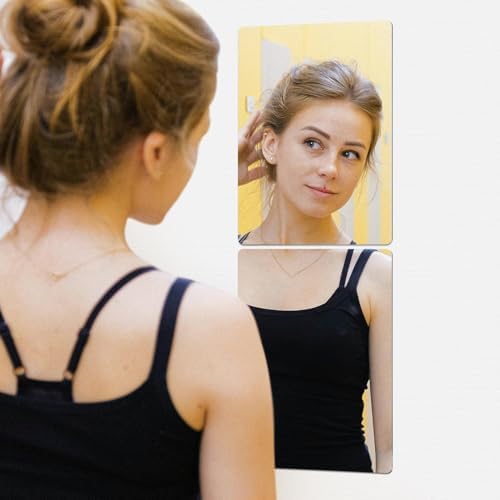 yuntop 2 Pack Self Adhesive Acrylic Mirror, 2MM Flexible Plastic Mirror, Shatterproof PS Frameless Wall Mirror for Bathroom Vanity and Entryway (16 x 12 inch) - Image 7