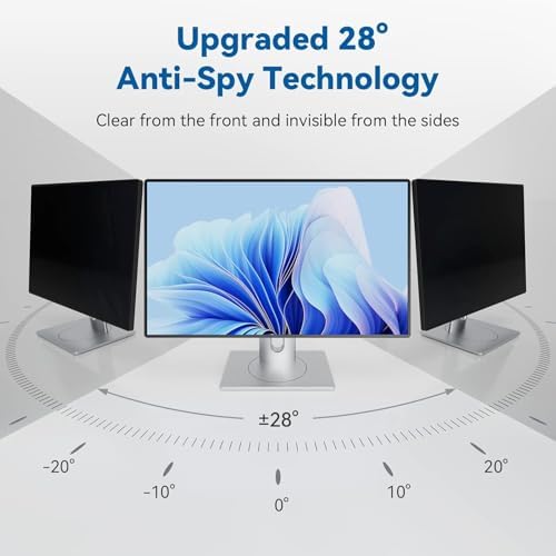 IPROKKO [2-Pack] 28 Inch Computer Privacy Screen Filter for 16:9 Widescreen Monitor, Removable 28in Anti Blue Light Glare Privacy Shield, Anti Spy Security Protector for Hp Dell Asus Acer Samsung - Image 2