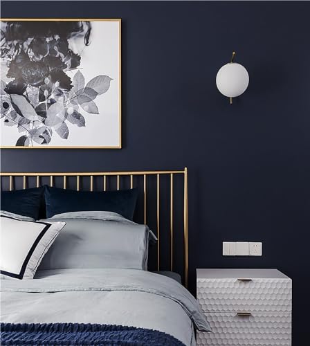 Blue Wallpaper Peel and Stick Dark Blue Wallpaper for Bedroom Bathroom Self Adhesive Removable Wallpaper Navy Blue Contact Paper for Cabinet Kitchen Room Wall Decor Vinyl Upgraded 17.3" x 394" - Image 2
