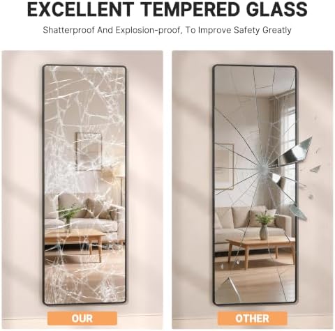Hasipu Door Mirror Full Length, 56 x 16 Inch Full Body Wall Mirror Over The Door Hanging Mirror for Bedroom, Living Room, Cloakroom - Image 3