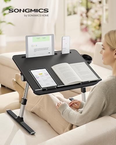 SONGMICS Bed Laptop Desk, Foldable, Adjustable Height, 15.7 x 22 Inches - Image 2