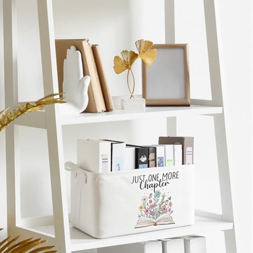 Marsui 1 Pcs Book Storage Basket Just One More Chapter Bin, Fresh Color - Image 4
