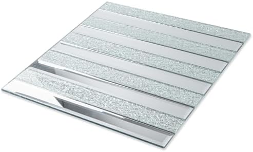 Peel and Stick Mirror Backsplash Mosaic Tile Silver Meteor by Adedeo