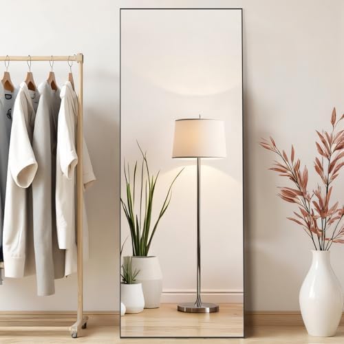 Mirror Full Length, Upgraded 21"x64" Body Wall Mirrors with Shatter-Proof Glass, Floor Standing, Hanging or Leaning, Large Tall Mirror with Stand Aluminum Alloy Frame for Bedroom Cloakroom - Image 2