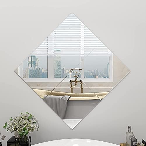 Murrey Home Wall Mirror for Home Gym Mirror, Full Length Mirrors Wall Mounted, Frameless Full Body Mirror Tiles for Wall, Door, Garage, 12" x4PCS - Image 4
