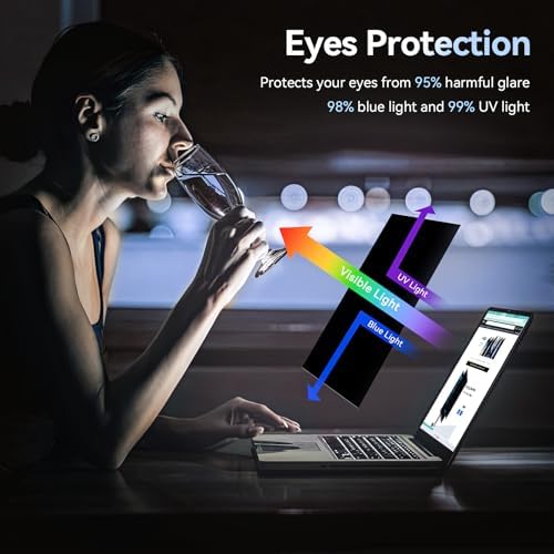 15.6 Inch Laptop Privacy Screen Compatible with HP/Dell/Acer/Samsung/Asus/Lenovo/Toshiba,16:10 Aspect Removable Anti Glare Blue Light Filter Protector, 15.6in Laptop Privacy Screen Shield - Image 3