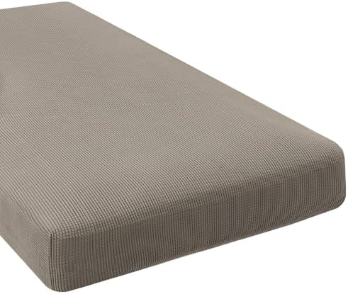 H.VERSAILTEX Super Stretch Individual Chaise Cover Sectional Couch Covers for L Shaped Sofa Both Left/Right Featuring Thick Jacquard Textured Twill Fabric (1 Piece Chaise Cover Large, Taupe) by HVERSAILTEX
