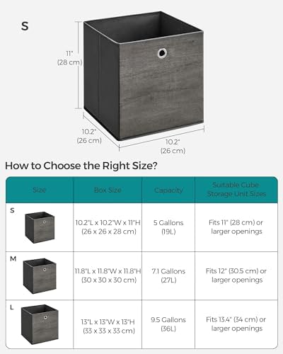 SONGMICS Storage Cubes, Set of 6, 11-Inch Foldable Closet Organizers - Image 5