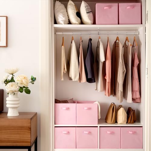 GRANNY SAYS Pink Cube Storage Bins, 13x13 Storage Cube Organizer, 8-Pack - Image 3