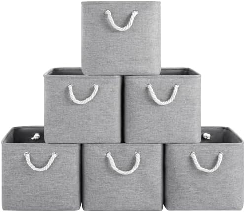 ECDYQXVU 13x13x13 Inch Storage Cube Bins Foldable Organizer Baskets 6 Pack by ECDYQXVU