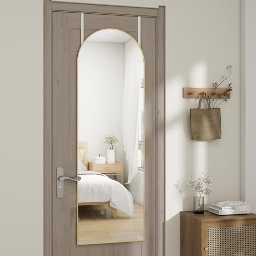 48"x 14" Arched Full Length Door Mirror, Full Body Mirror, Gold - Image 2