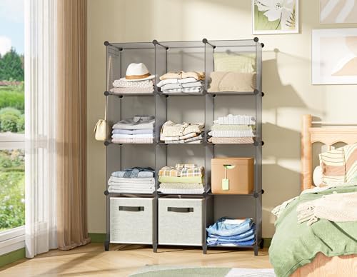 HOMIDEC Closet Organizers and Storage, 12 Cube Storage Organizer, Grey - Image 7