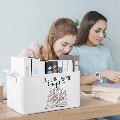 Marsui 1 Pcs Book Storage Basket Just One More Chapter Bin, Fresh Color - Image 5