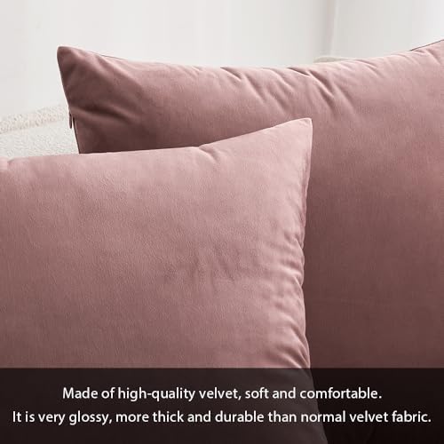 MIULEE Velvet Throw Pillow Covers 16x16 Inch Pack of 2 Jam - Image 2