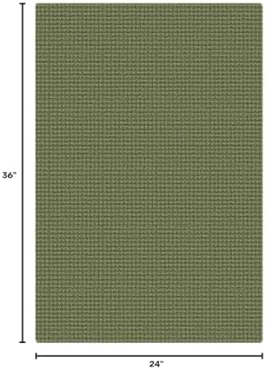 KOZYFLY Indoor Door Mat 2x3 ft Small Area Rugs Washable Front Door Mat Non Slip Rubber Backed Entryway Rug Cotton Entrance Doormat for Front Porch Kitchen Bedroom, Olive Green/Earthy Green - Image 2