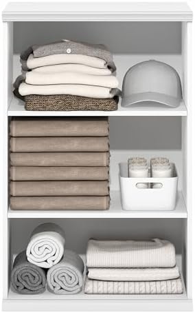 Furinno FANO Closet Organizers and Storage, 3-Tier Closet Organizer with Adjustable Shelves, Stackable Open Shelf Closet Shelves, 15.9 x 23.6 x 36.2 for Wardrobe, Bedroom, Living Room, White - Image 4