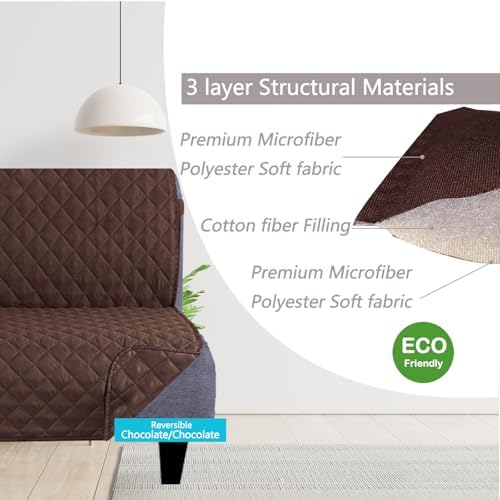 U-NICE HOME Futon Sofa Covers 68''Armless Couch Cover, Chocolate - Image 3