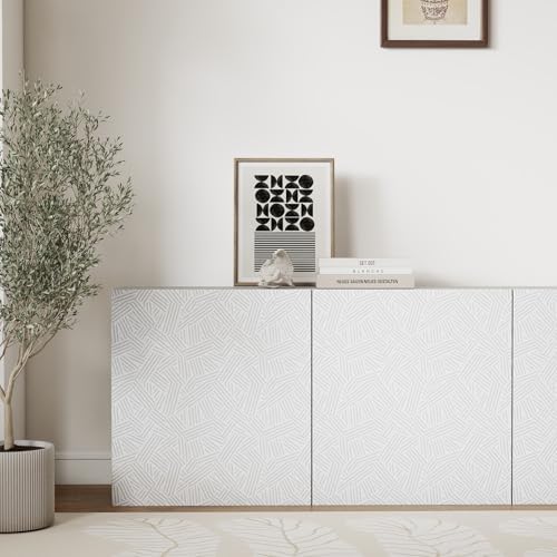 Timeet Modern Geometric Peel and Stick Wallpaper 17.3" x 78.7" Gray Stripe Textured Wallpaper Self Adhesive Wall Paper Removable Minimalist Decor for Bathroom Kitchen Bedroom - Image 7