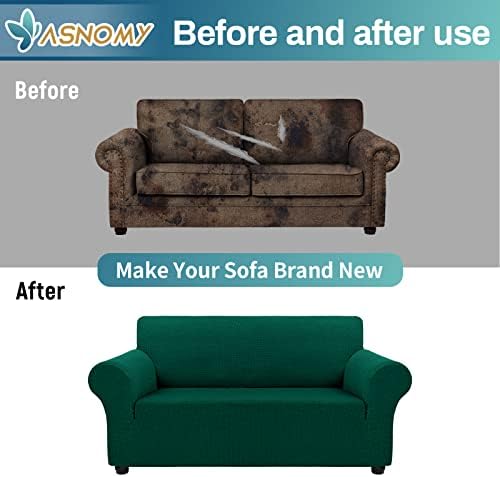 Stretch Couch Covers Washable,loveseat Cover Slipcovers,Blackish Green - Image 7