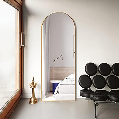 65''x22'' Arched Full Length Mirror with Stand, Full Body Mirror, Mirrors Full Length Floor Freestanding, Wall Mounted Mirrors for Bedroom Living Room Cloakroom (Gold) - Image 2