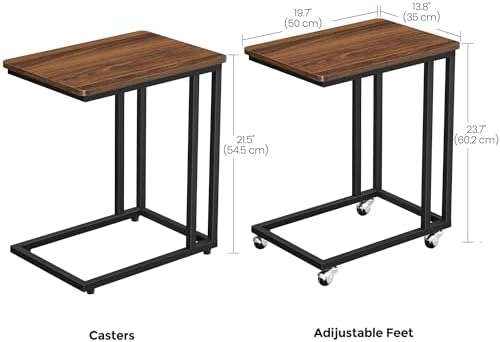 VASAGLE C Shape End Table for Couch or Sofa, Industrial Small Side Table - Image 3