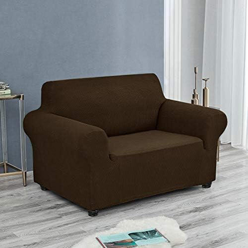 Joccun Stretch Chair Couch Cover,1-Piece Sofa Slipcover Spandex Jacquard Fabric Sofa Covers with Elastic Bottom,Washable Furniture Protector for Dogs, Cats, Kids (Armchair,Seal Brown) - Image 4