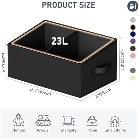 DIMJ Trapezoid Storage Bins for clothes - 5 Packs Closet Organizers and Storage Baskets, Foldable Closet Baskets with Handles and Divider, Closet Storage Bin Toybox for Shelves Living Room Bedroom - Image 2