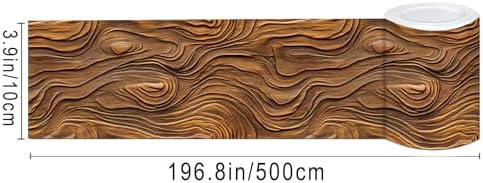 IVN Wallpaper Border Peel and Stick Wall Rustic Wood Grain 4x196 Inch - Image 3