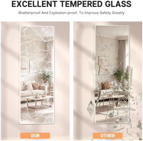 Hasipu Door Mirror Full Length, 56 x 16 Inch Full Body Wall Mirror Over The Door Hanging Mirror for Bedroom, Living Room, Cloakroom - Image 3
