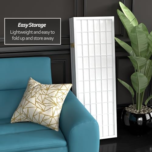 4 ft. Short Window Pane Shoji Screen - White - 8 Panels - Image 6