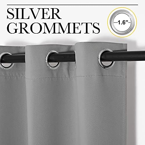 NICETOWN Silver Grey Doorway Curtain Privacy, Door Cover Curtain, Sound Reducing Winter Insulated Thermal Room Darkening Blackout Curtains for Bedroom, 144 inch Length (1 Panel, 5ft Wide by 12ft Long) - Image 3