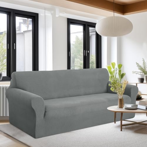 U-NICE HOME Oversized Stretch Couch Cover Slipcover, Grey - Image 2