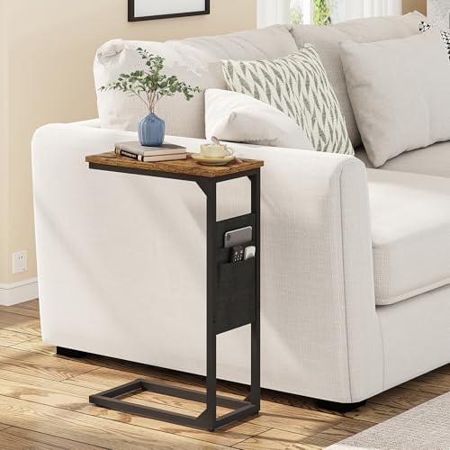 TUTOTAK C Shaped End Table, Side Table for Couch, Sofa Table - Image 4