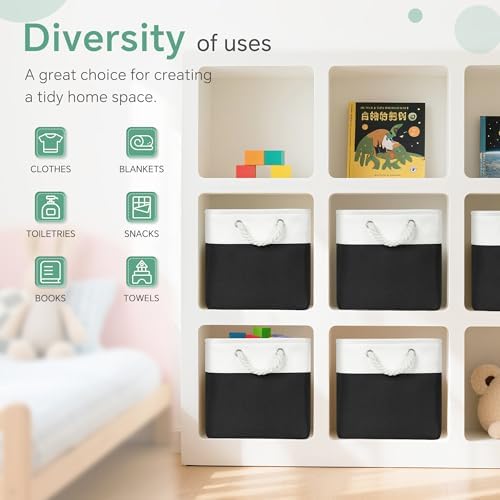 FinishingBo 11 inch Cube Storage Bin with Handles 6 Pack - Image 6