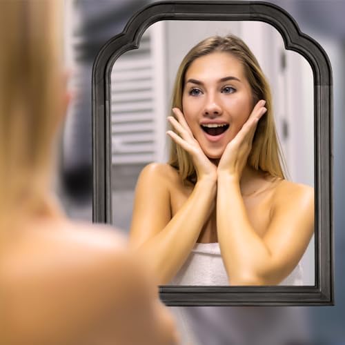 WallBeyond Wood Bathroom Mirrors for Wall Mounted, 16" x 20" Rustic Wood Frame Wall Mirrors Decorative for Living Room or Bedroom Vanity Mirror (Black) - Image 6