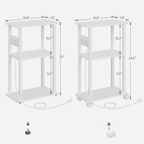 TUTOTAK Small Narrow Side Table, Set of 2 Skinny End Table - Image 3